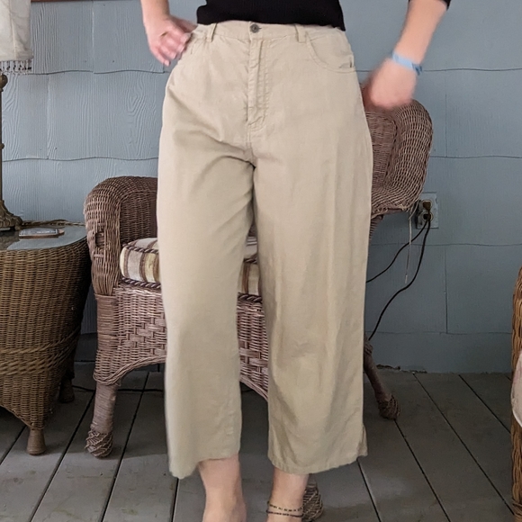 Tan Linen Slacks - Picture 2 of 3